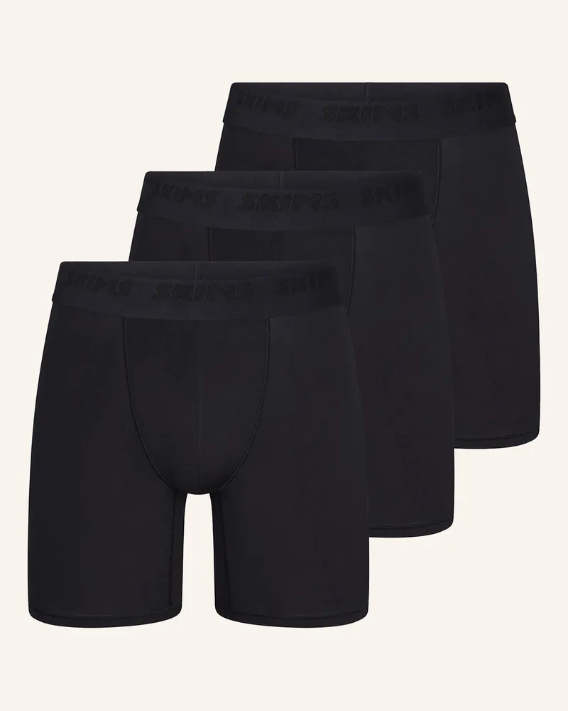 SKIMS 3er-Pack Boxershorts Skims Stretch schwarz Obsidian