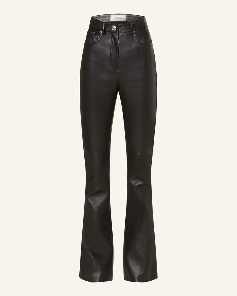 SPORTMAX Lederhose Canoa schwarz Schwarz