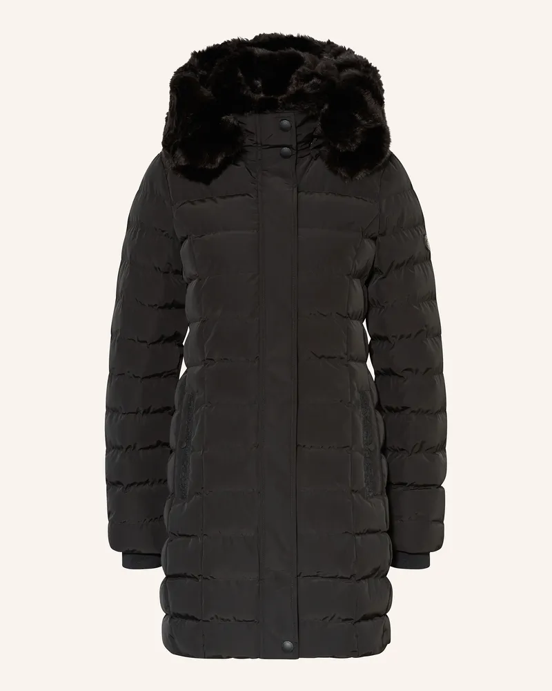 Wellensteyn Steppmantel Santorin Long Mit Kunstfell schwarz Schwarz