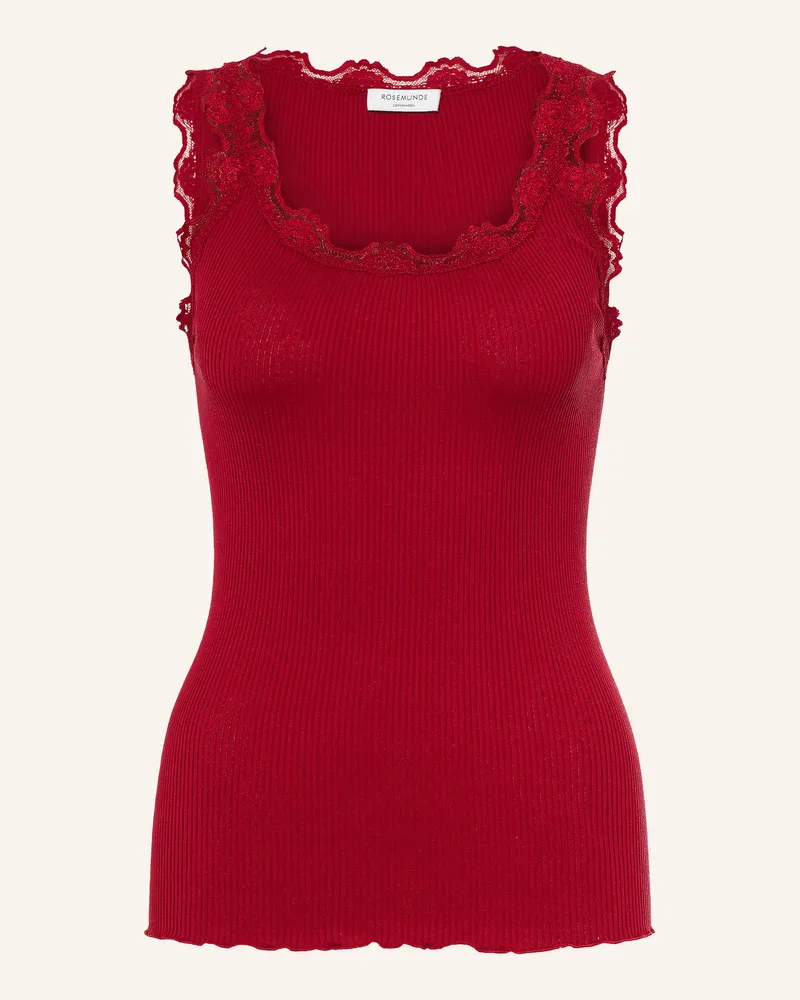 Rosemunde Seidentop Babette Mit Spitze rot Rot