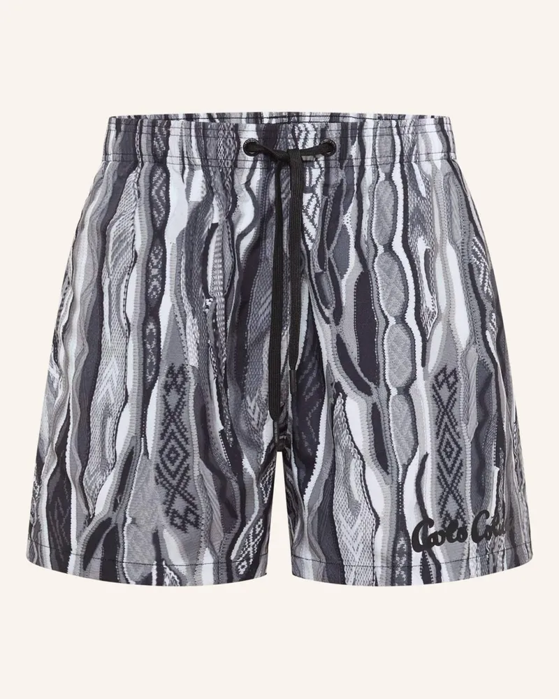 Carlo Colucci Carlo Colucci Swimshort - Signature Knit Print Federici schwarz Schwarz