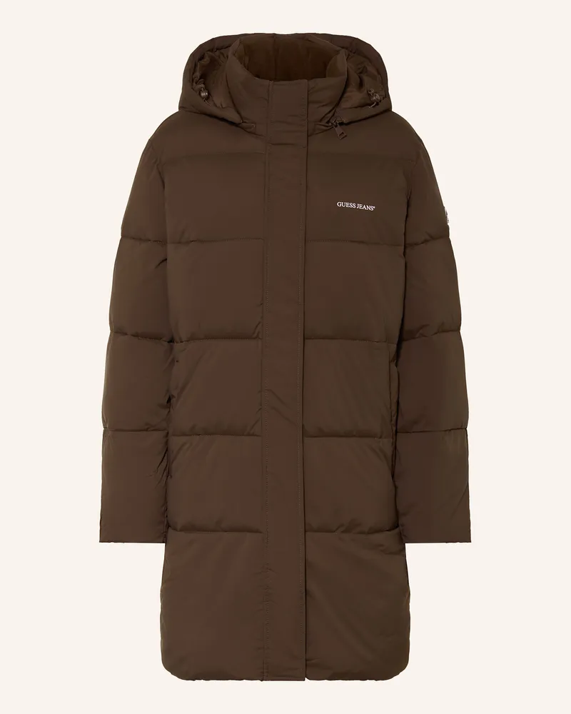 Guess Steppmantel Mit Abnehmbarer Kapuze braun Dunkelbraun