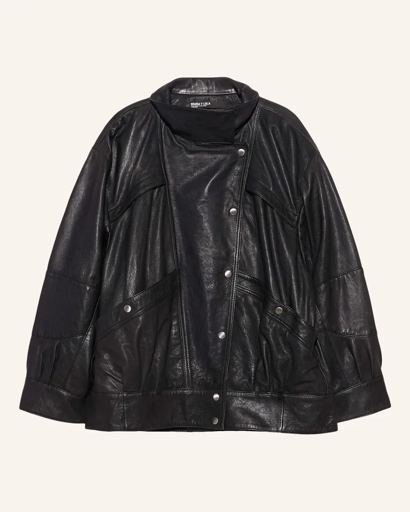 BIMBA Y LOLA Lederjacke schwarz Schwarz