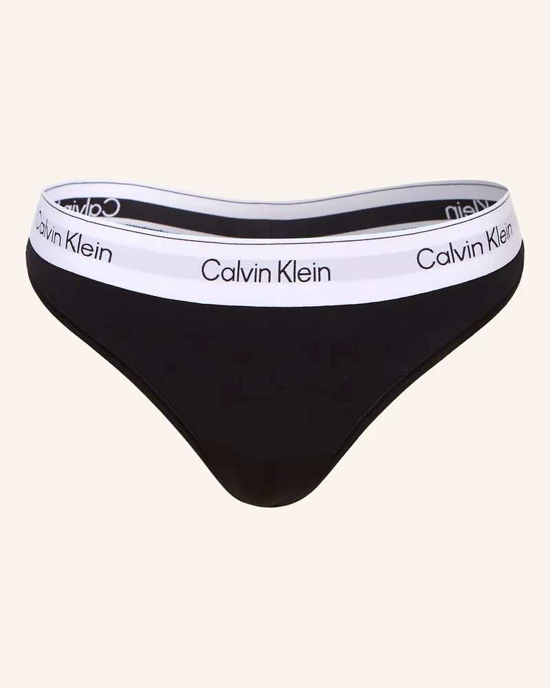 Calvin Klein String Icon Cotton Modal schwarz Schwarz
