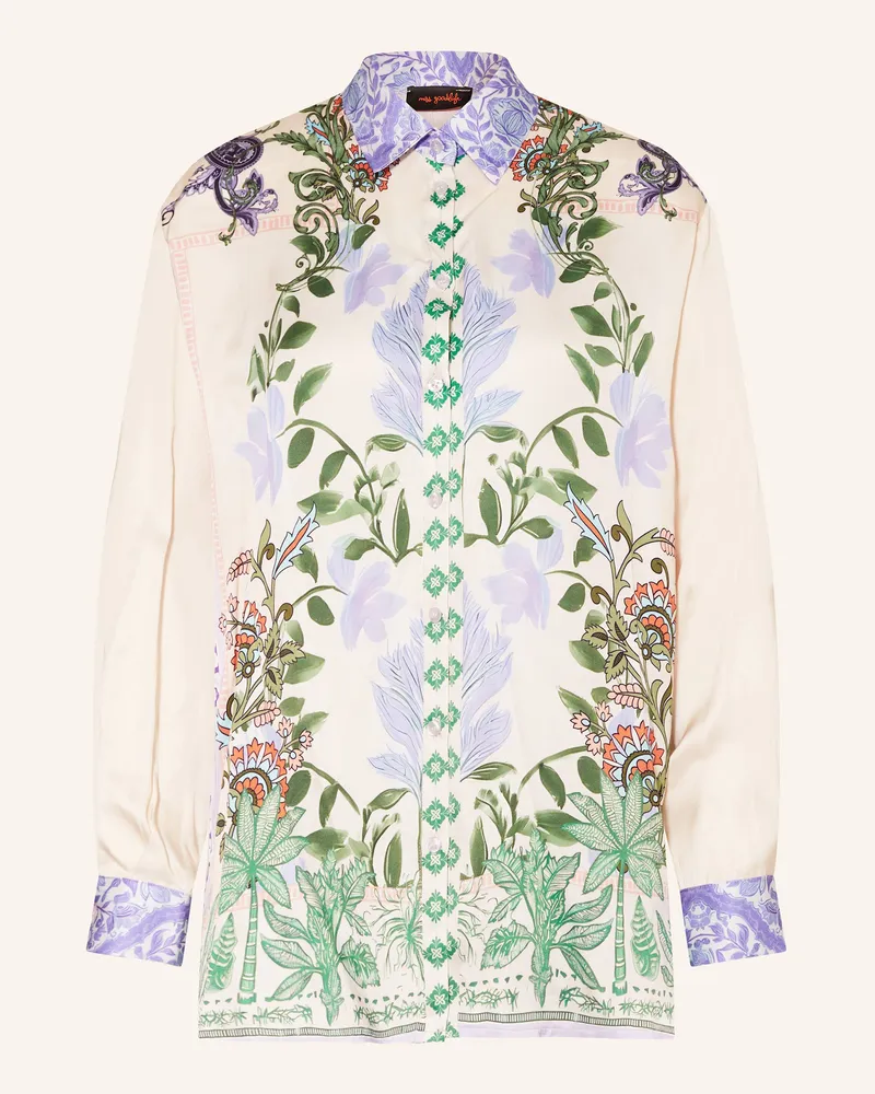 Miss Goodlife Hemdbluse aus Satin Creme