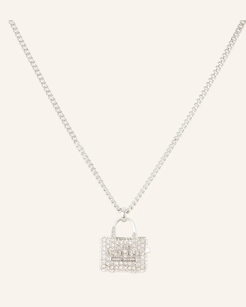 Marc Jacobs Halskette THE PAVE TOTE NECKLACE Silber