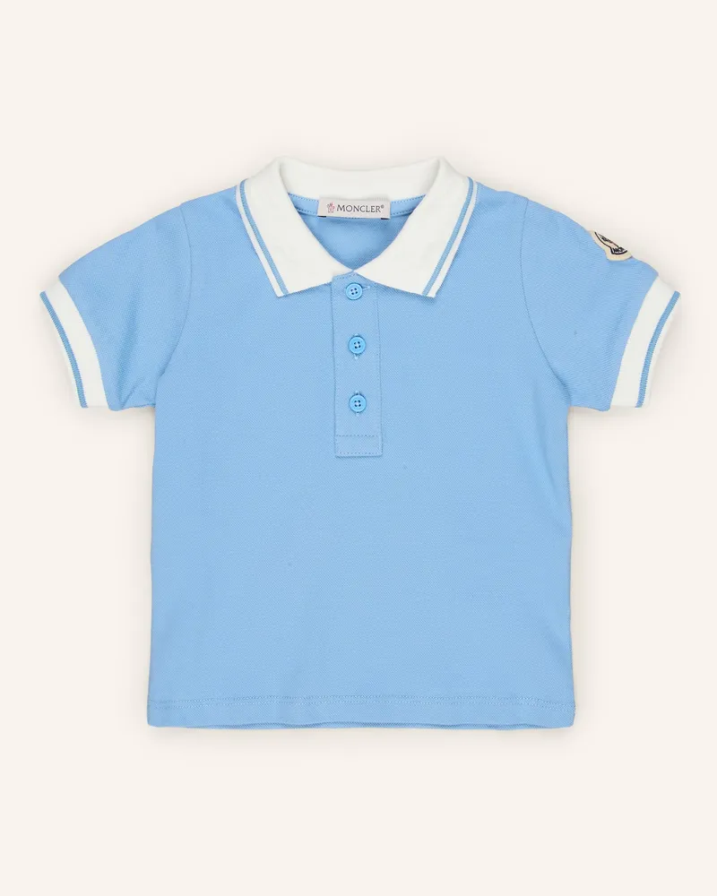 Moncler Piqué-Poloshirt blau Hellblau