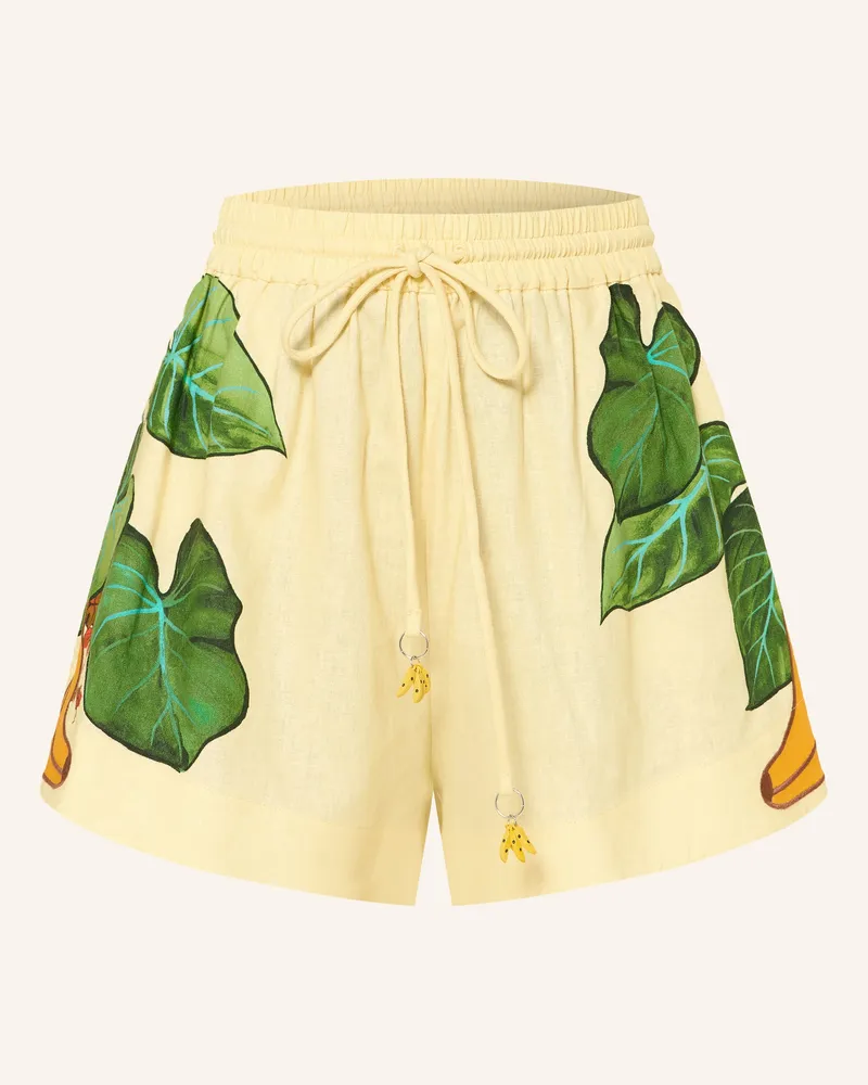 FARM Rio Shorts Banana Grapes Mit Leinen gelb Hellgelb