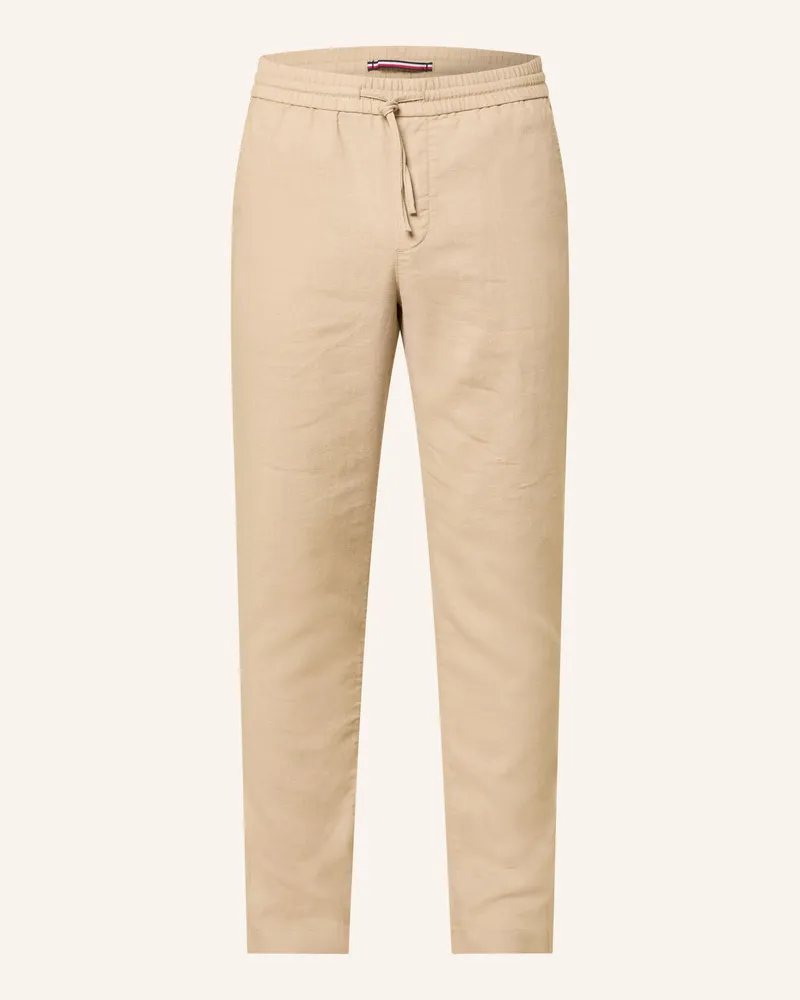 Tommy Hilfiger Leinenhose Harlem Regular Tapered Fit braun Hellbraun