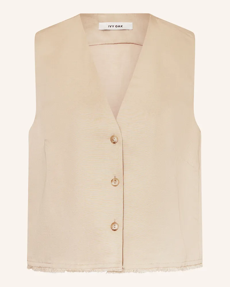 IVY & OAK Weste Tala Ann Mit Leinen grau Beige