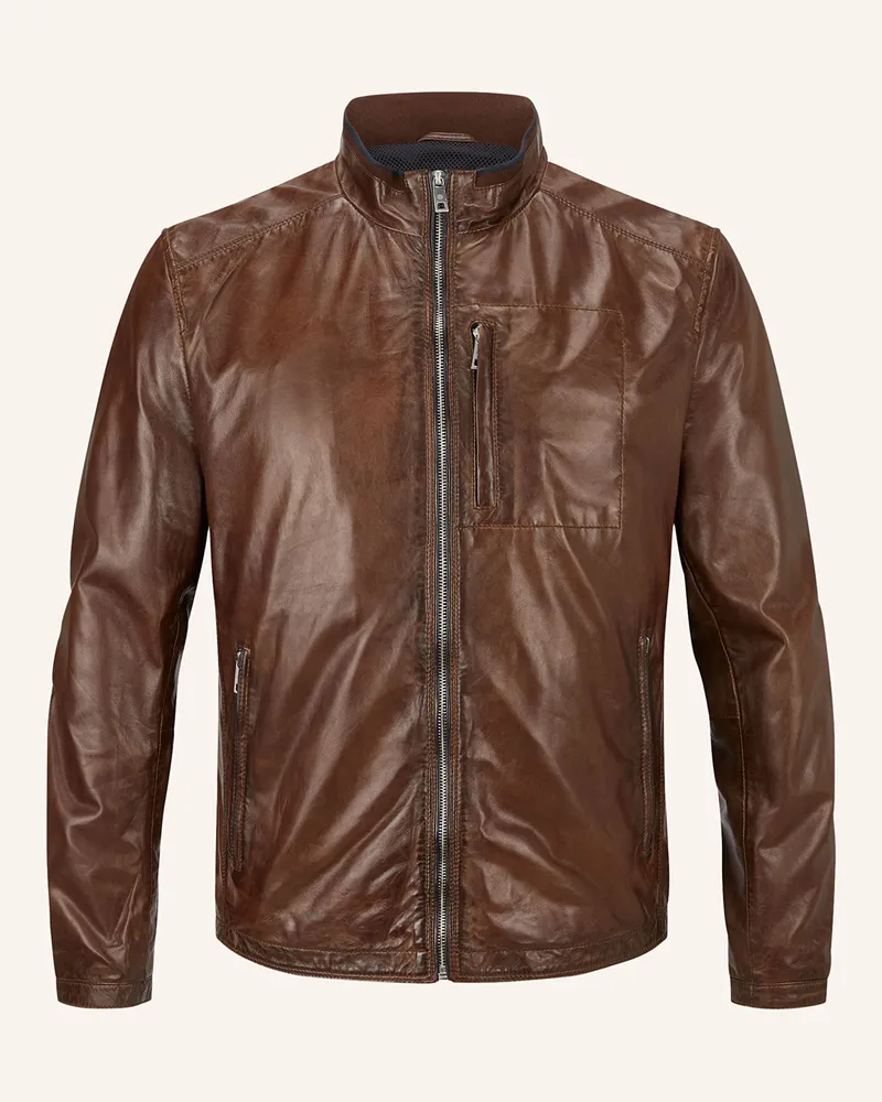 Milestone Lederjacke Ms Jummper braun Dunkelbraun