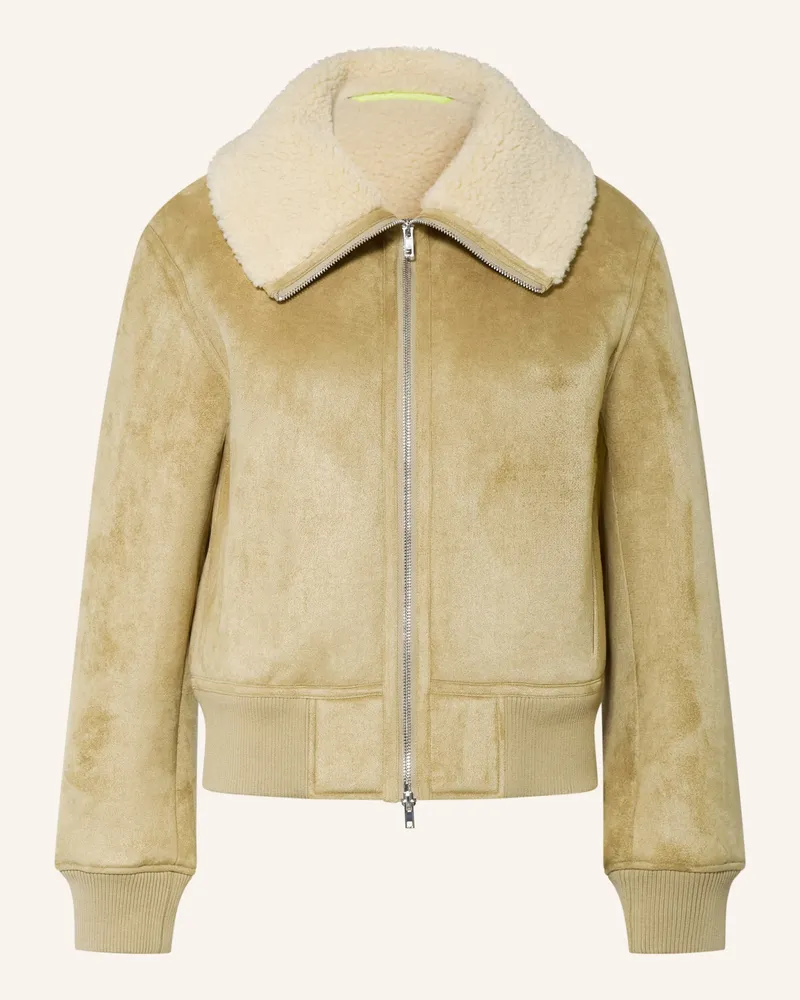 No. 1 Como Jacke Cleveland Mit Teddyfell beige Hellbraun
