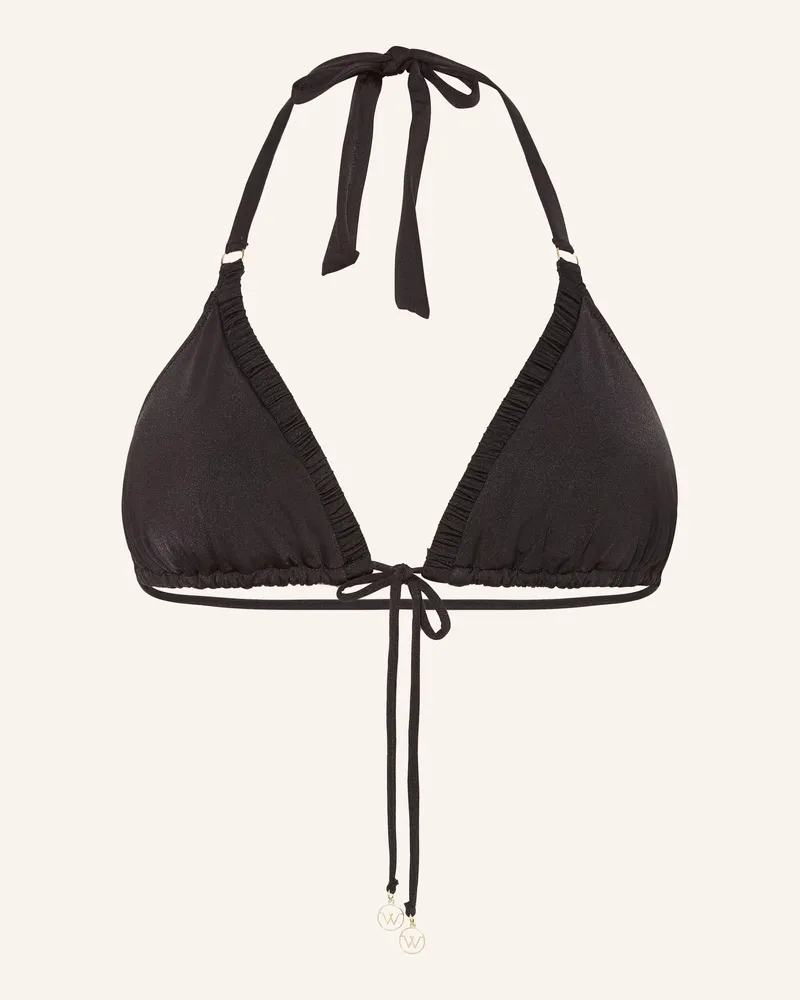 watercult Triangel-Bikini-Top Shimmering Solids schwarz Schwarz
