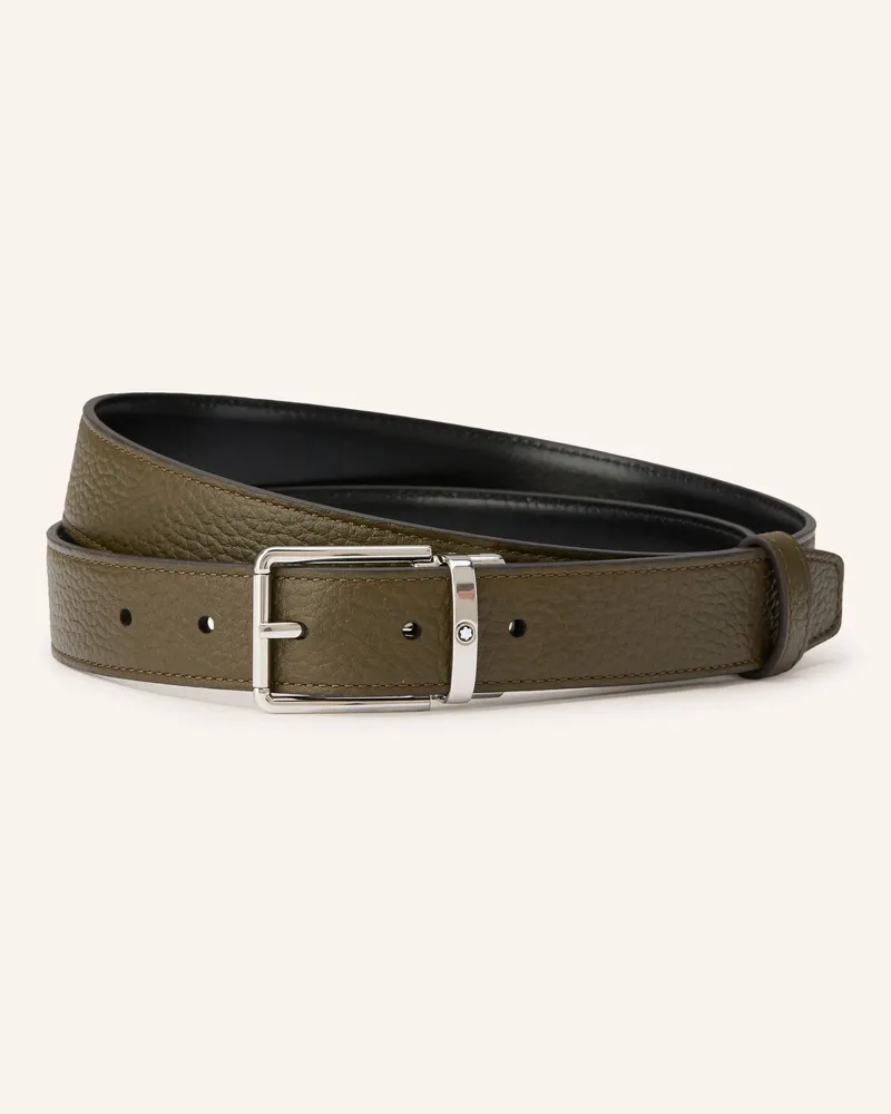 Montblanc Ledergürtel Zum Wenden schwarz Khaki