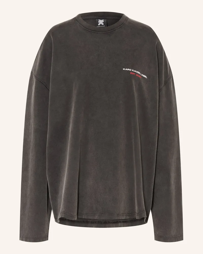 Karo Kauer Longsleeve grau Dunkelgrau