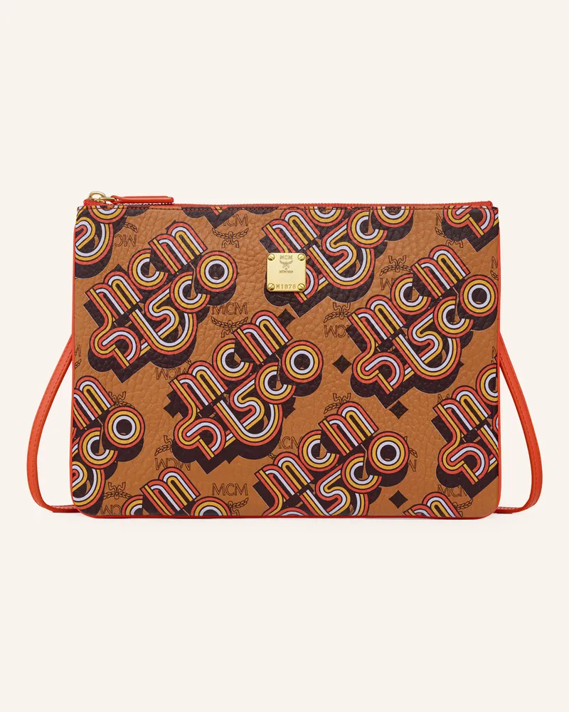 MCM Clutch Aren Visetos Medium braun Cognac