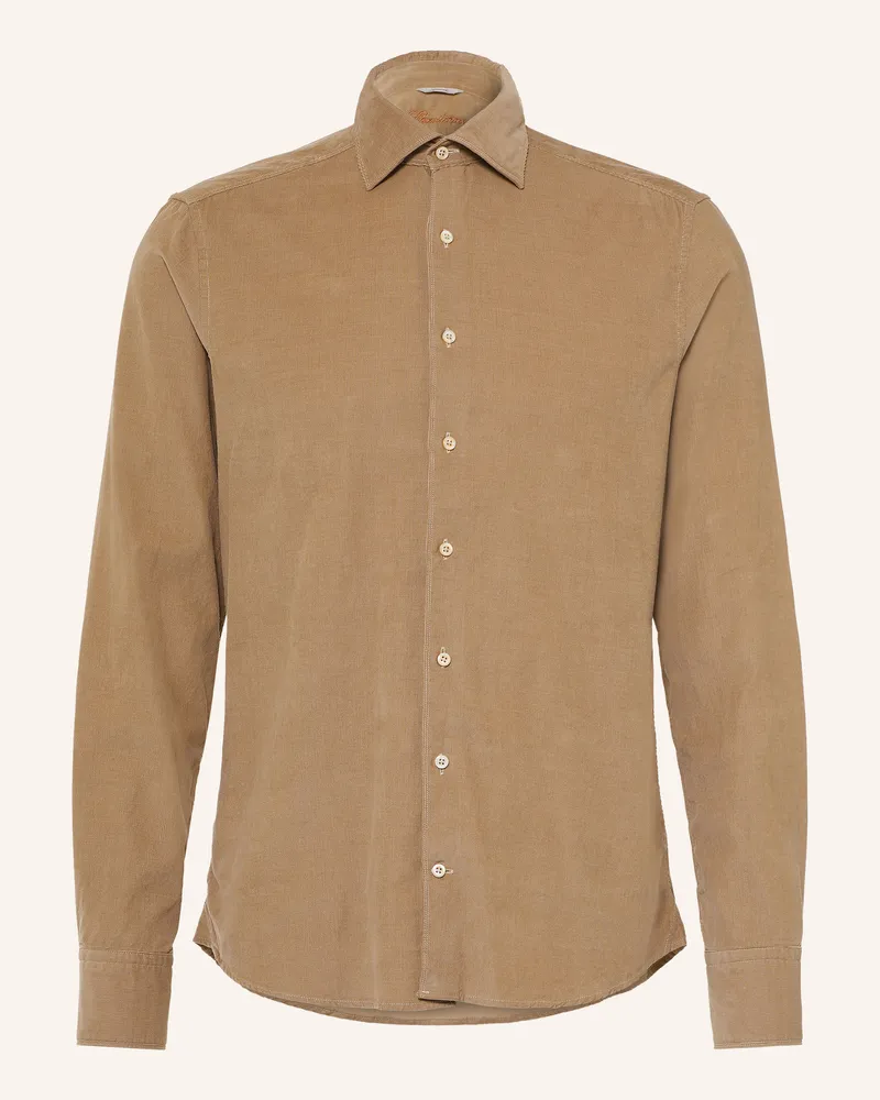 Stenströms Cordhemd Slimline Fit braun Beige