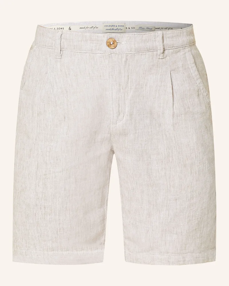 colours & sons Chinoshorts mit Leinen Creme