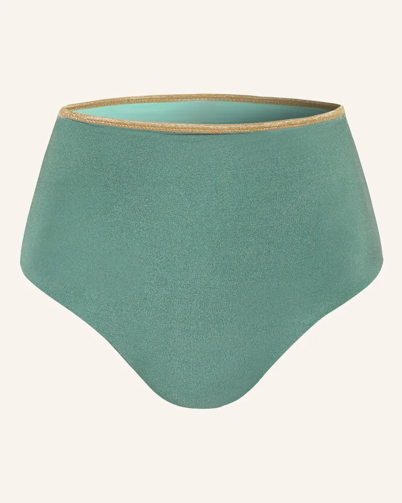 MYMARINI High-Waist-Bikini-Hose SHINE zum Wenden mit UV-Schutz 50 Grün