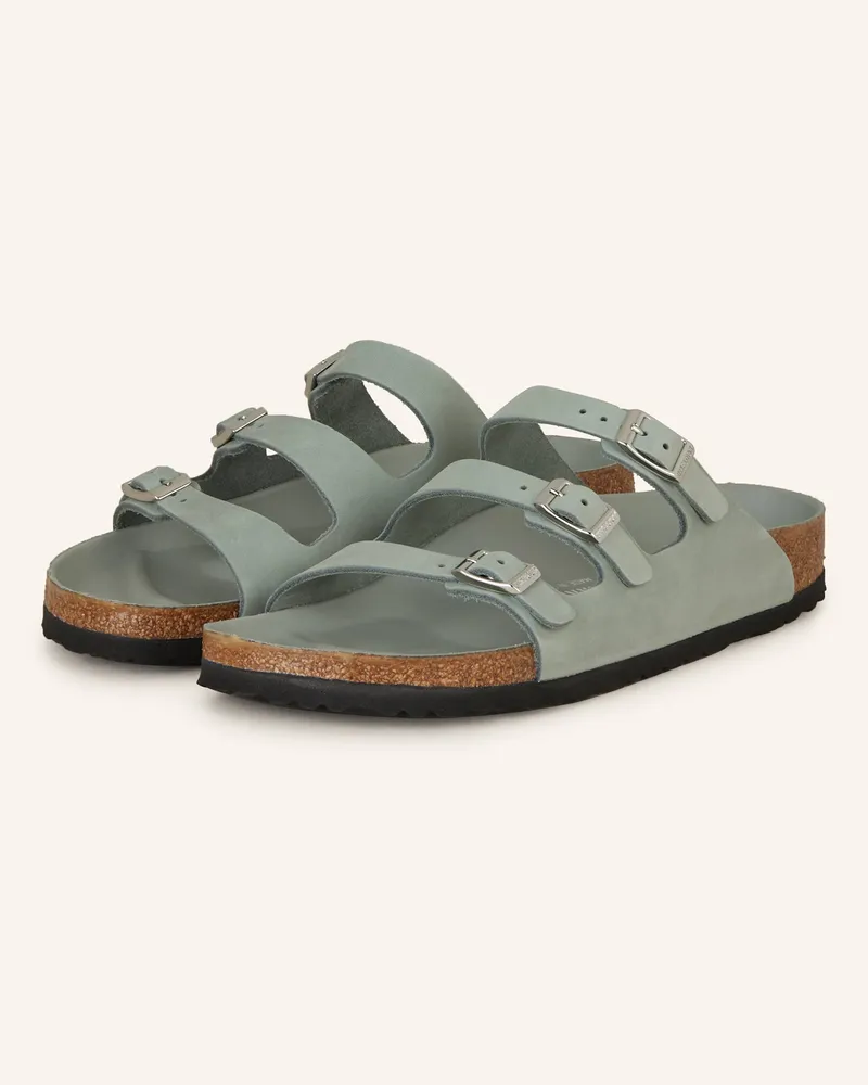 Birkenstock Pantoletten Florida Fresh grau Hellgrün