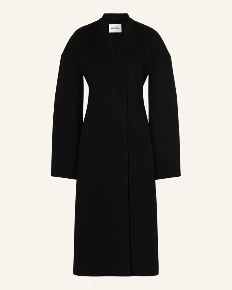 Jil Sander Wollmantel Schwarz