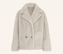 Kunstpelz-Jacke grau