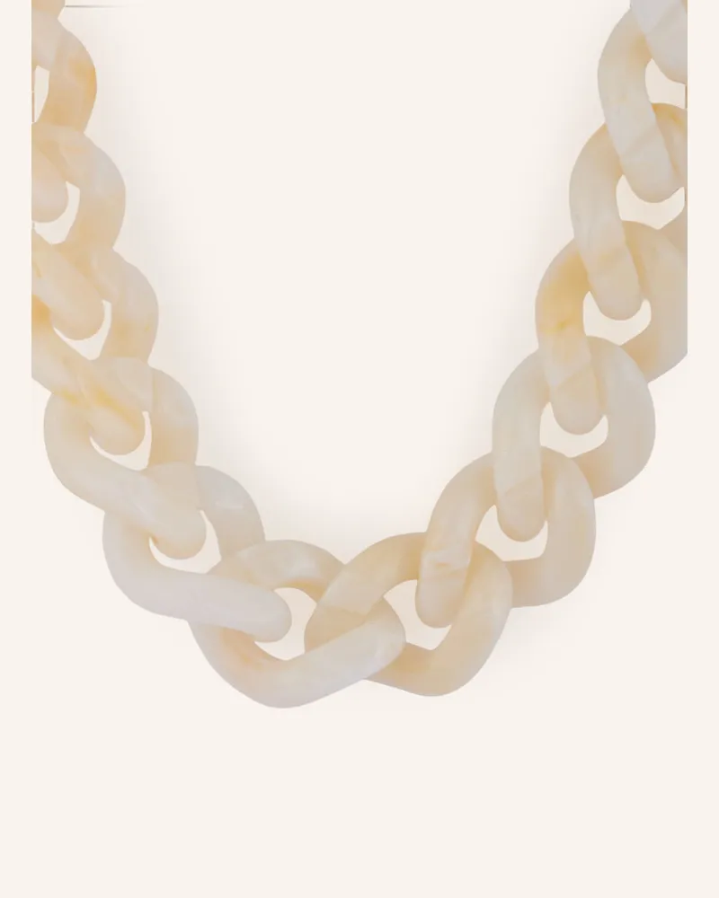 Vanessa Baroni Halskette Flat Chain weiss Creme