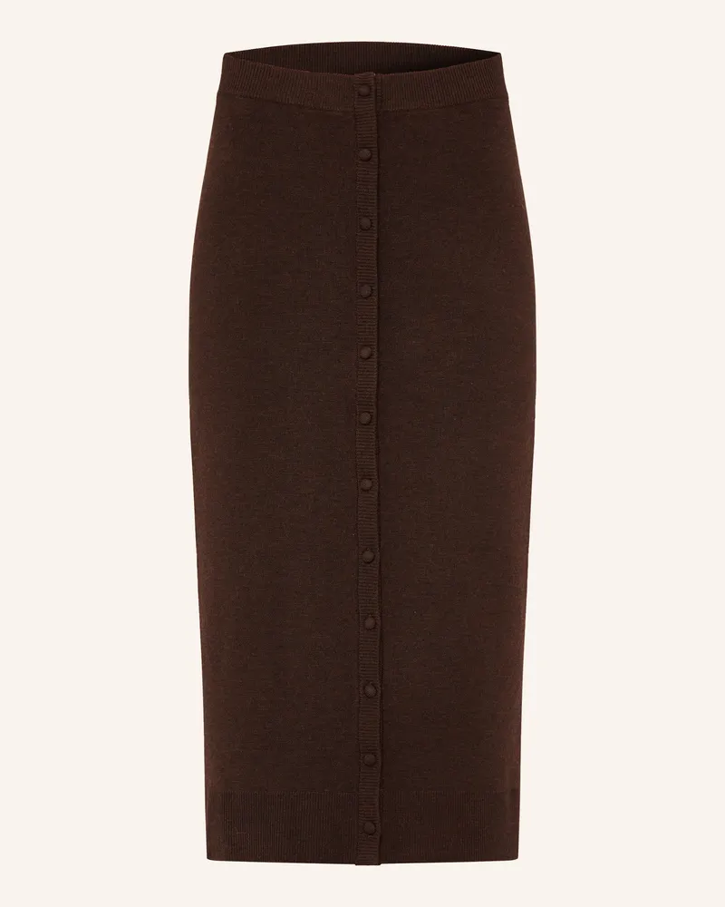 Victoria Beckham Strickrock Aus Merinowolle braun Dunkelbraun