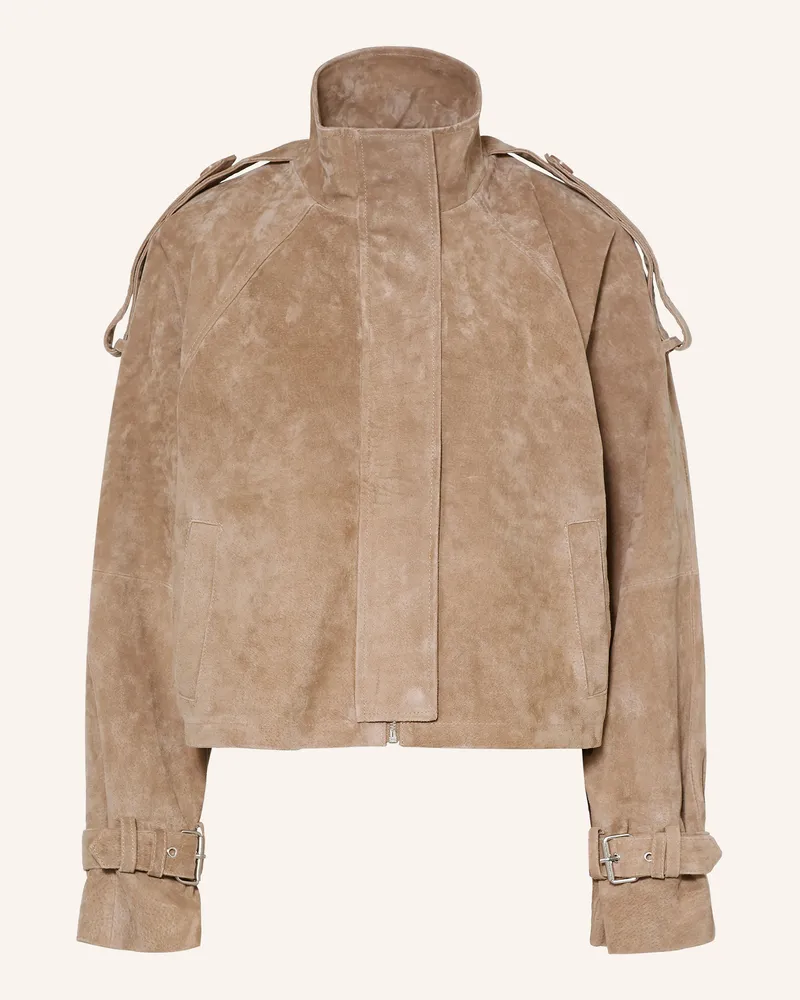 Mrs & HUGS Lederjacke beige Beige