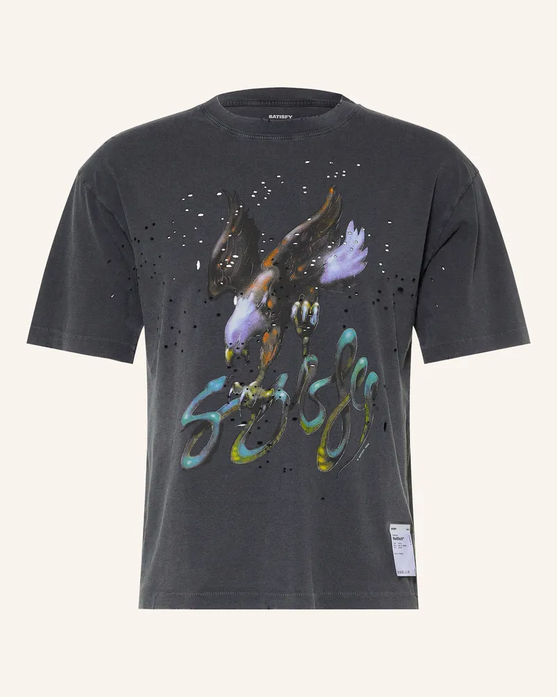 Satisfy Laufshirt Mothtech schwarz Dunkelgrau