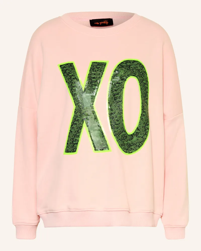 Miss Goodlife Oversized-Sweatshirt Mit Pailletten rosa Roségold
