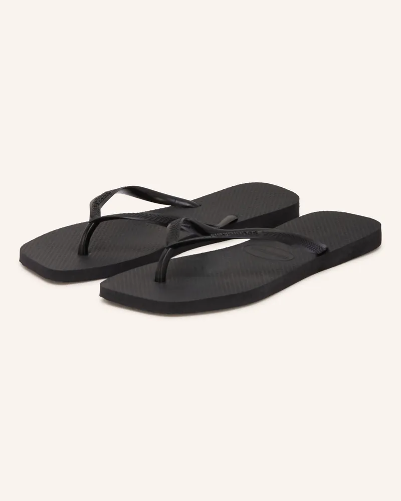 Havaianas Zehentrenner Slim Square schwarz Schwarz