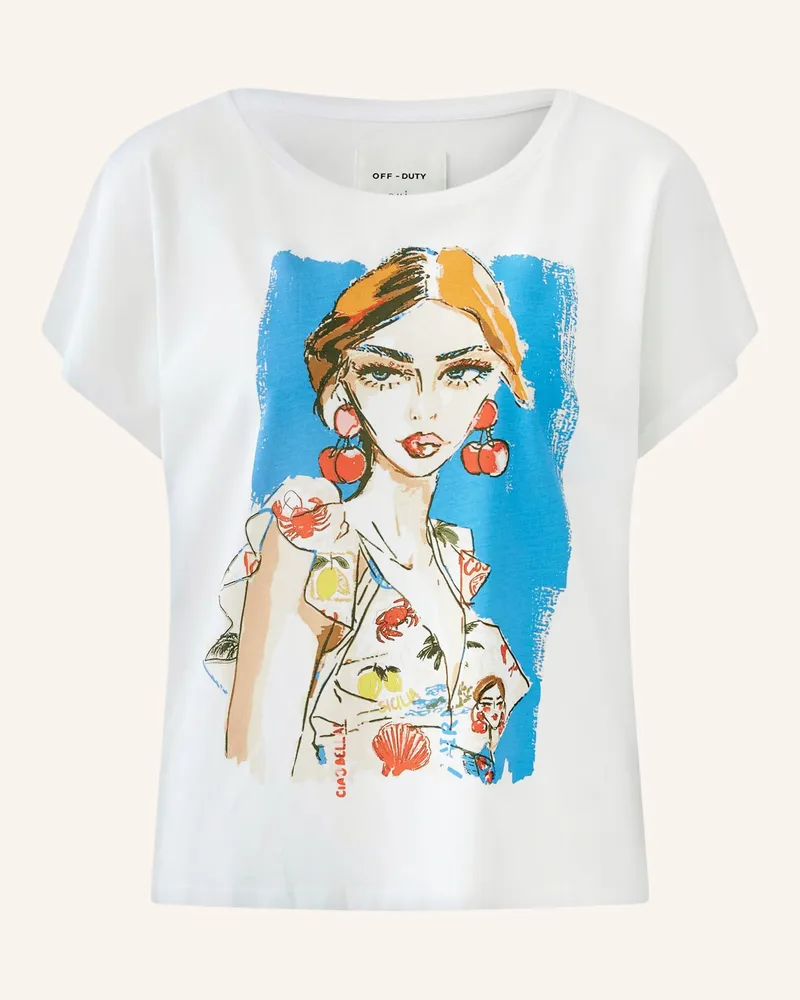 Oui  T-Shirt weiss Weiss