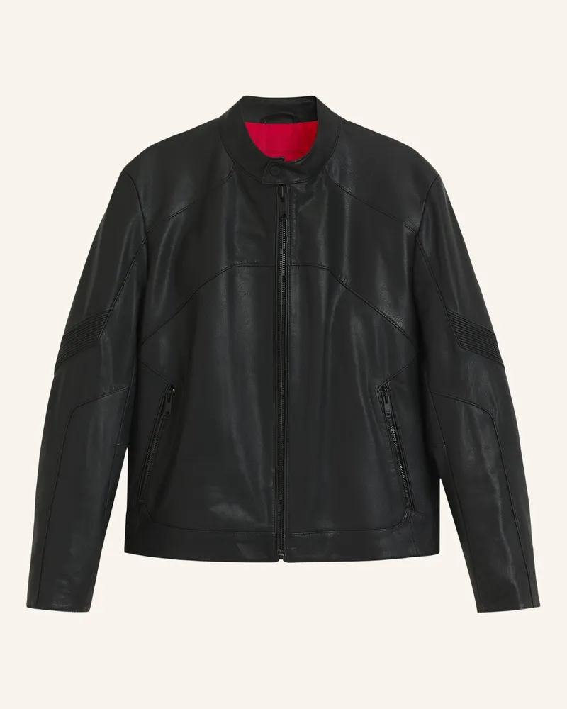 HUGO BOSS Lederjacke likaro2611 schwarz Schwarz