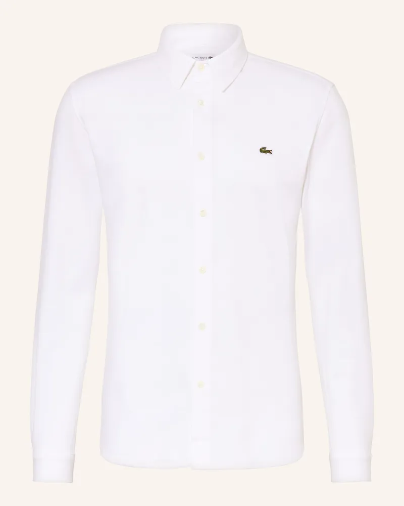 Lacoste Piqué-Hemd Slim Fit weiss Weiss