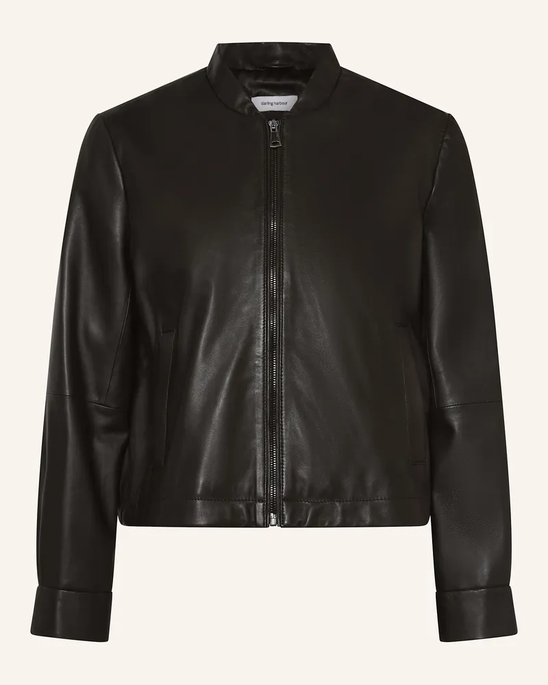 Darling Harbour Lederjacke schwarz Black
