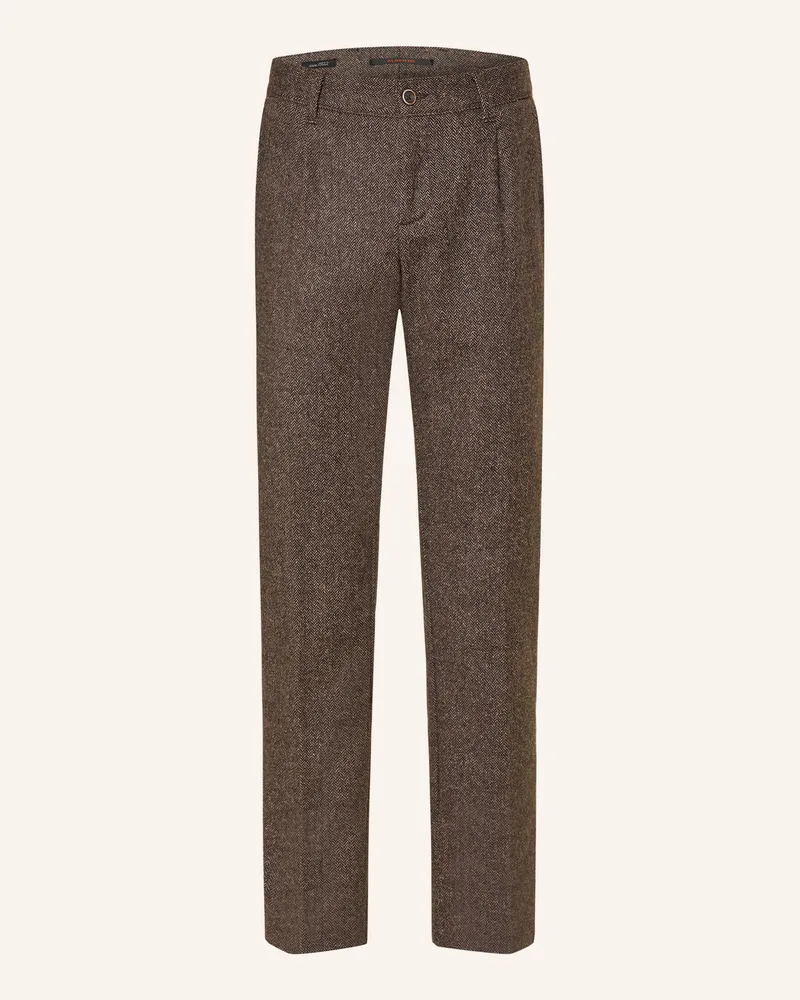 Alberto Flanellhose Lou Regular Fit braun Dunkelbraun