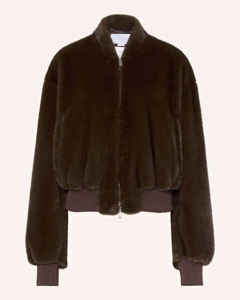 Stella McCartney Kunstfell-Blouson braun Dunkelbraun