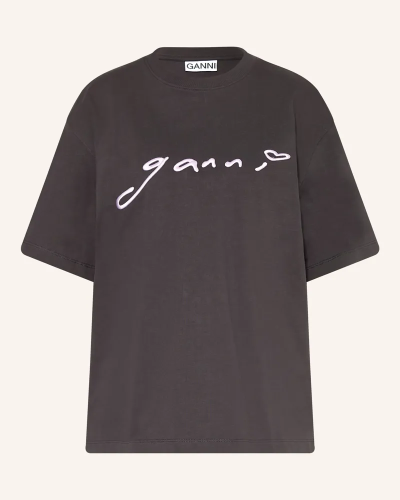 Ganni T-Shirt grau Dunkelgrau