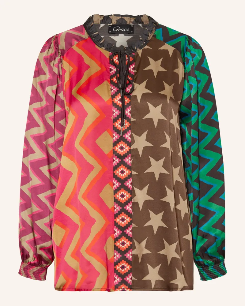 Grace Blusenshirt aus Satin Schwarz