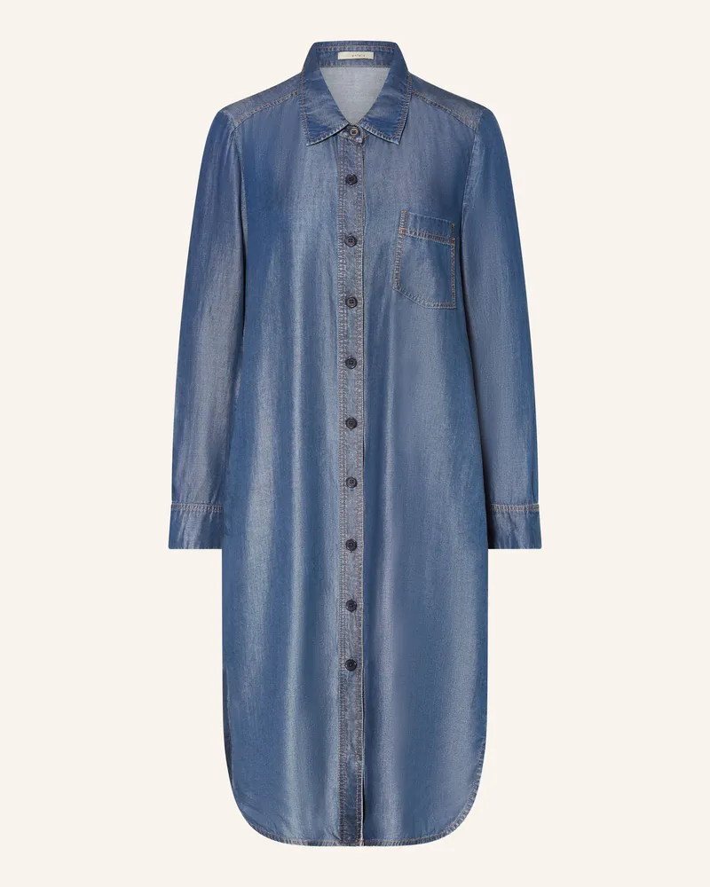 lilienfels Hemdblusenkleid in Jeansoptik Blau