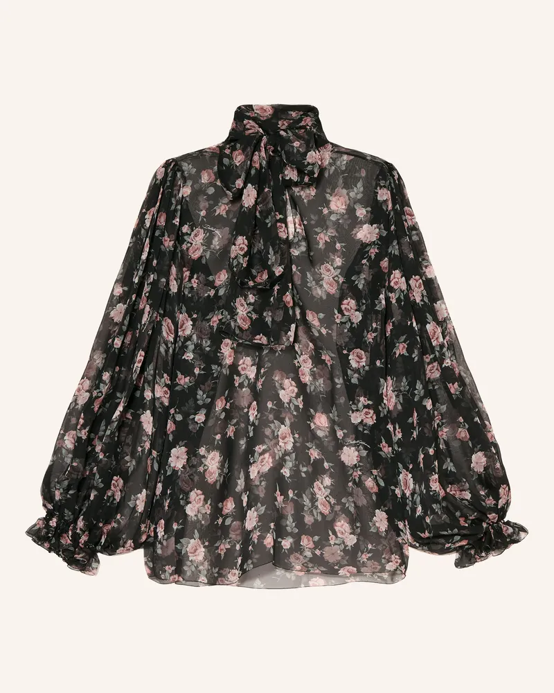 Dolce & Gabbana Schluppenbluse Aus Seide schwarz Schwarz