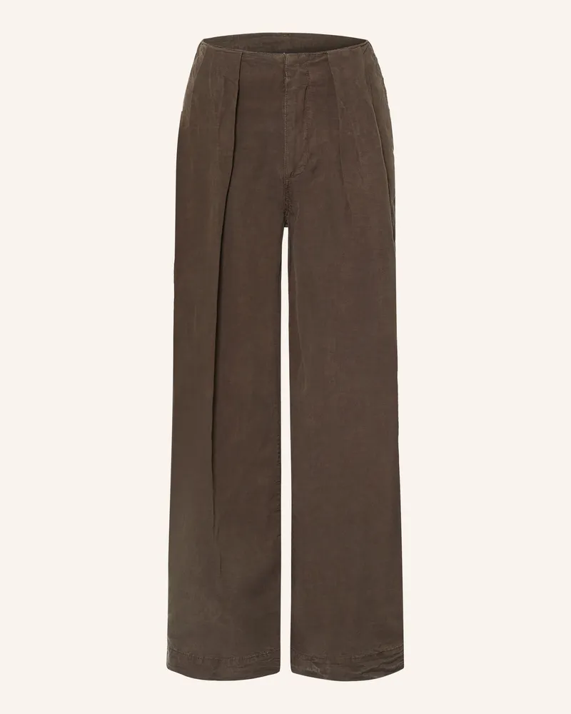 AllSaints Hose Mit Leinen braun Dunkelbraun
