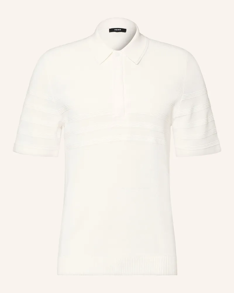 Reiss Strick-Poloshirt Falklands weiss Weiss