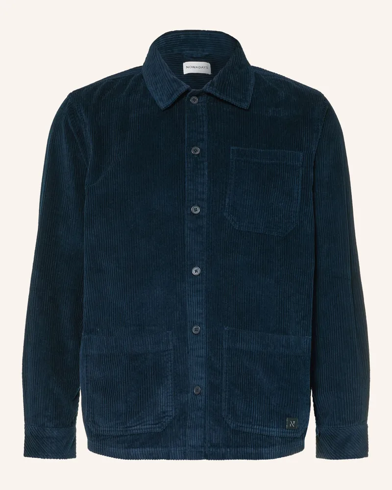 Nowadays Cord-Overshirt blau Dunkelblau