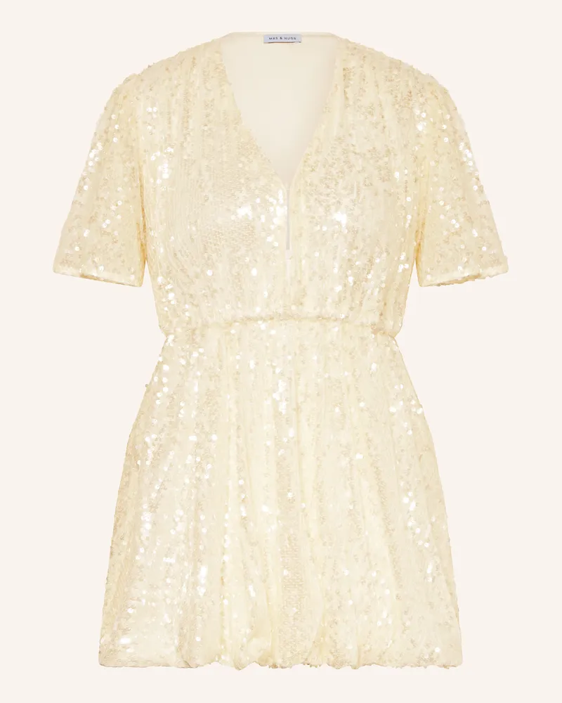 Mrs & HUGS Kleid mit Pailletten Ecru