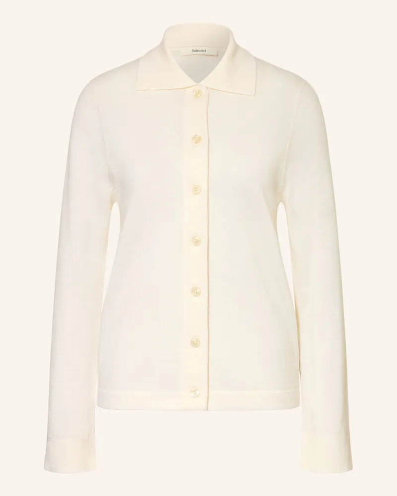 Selected Strickjacke Ecru
