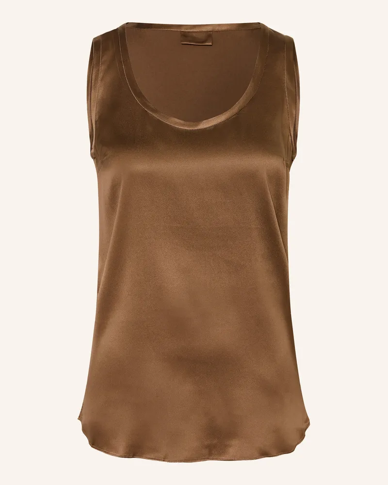 Brunello Cucinelli Seidentop braun Dunkelbraun