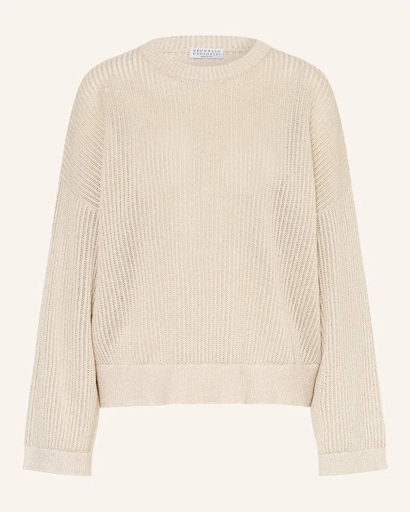 Brunello Cucinelli Pullover Mit Glitzergarn beige Ecru