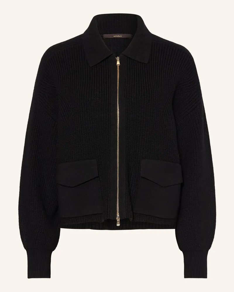 windsor. Strickjacke schwarz Schwarz
